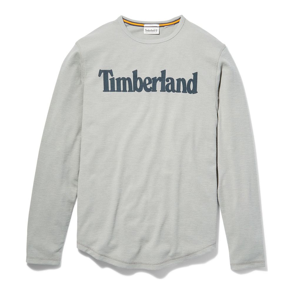 Camisa Timberland Argentina Hombre - Dyer River Slim-Fit Long-Sleeve Waffle-Knit - Gris - MTZEGY-824